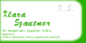 klara szautner business card